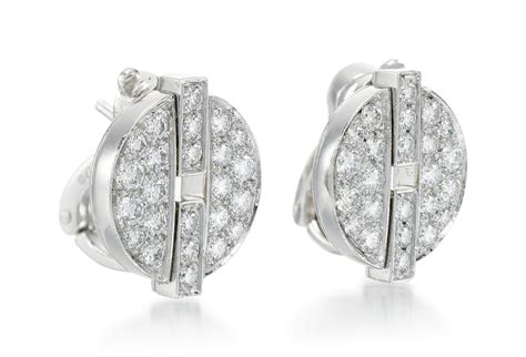 diamond earrings cartier|cartier diamond earrings vintage images.